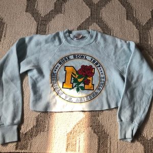 Vintage rose bowl cropped sweatshirt
